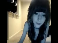 Amateur emo teen stripping on cam